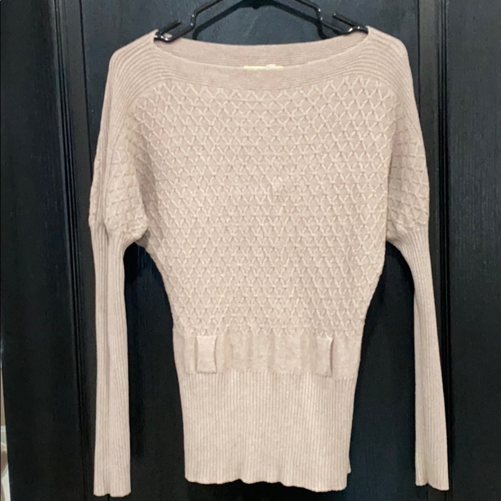 Fitted champagne color sweater